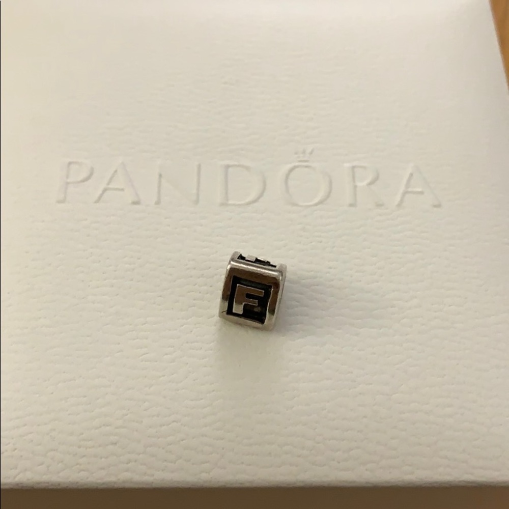 Pandora Retired F Letter Block Charm - image 2
